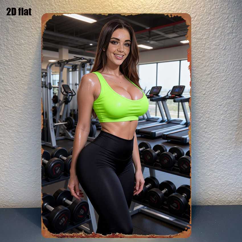 2D Flat Style Metal Sign Sexy  - Sports Equipment Background recensie en prijs