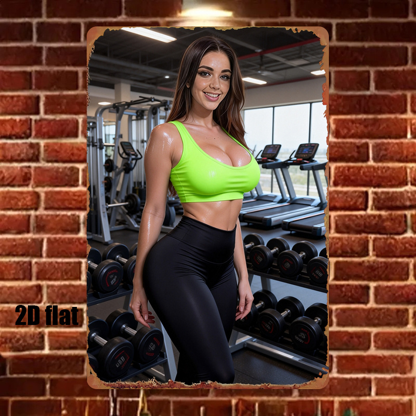 2D Flat Style Metal Sign Sexy  - Sports Equipment Background recensie en prijs